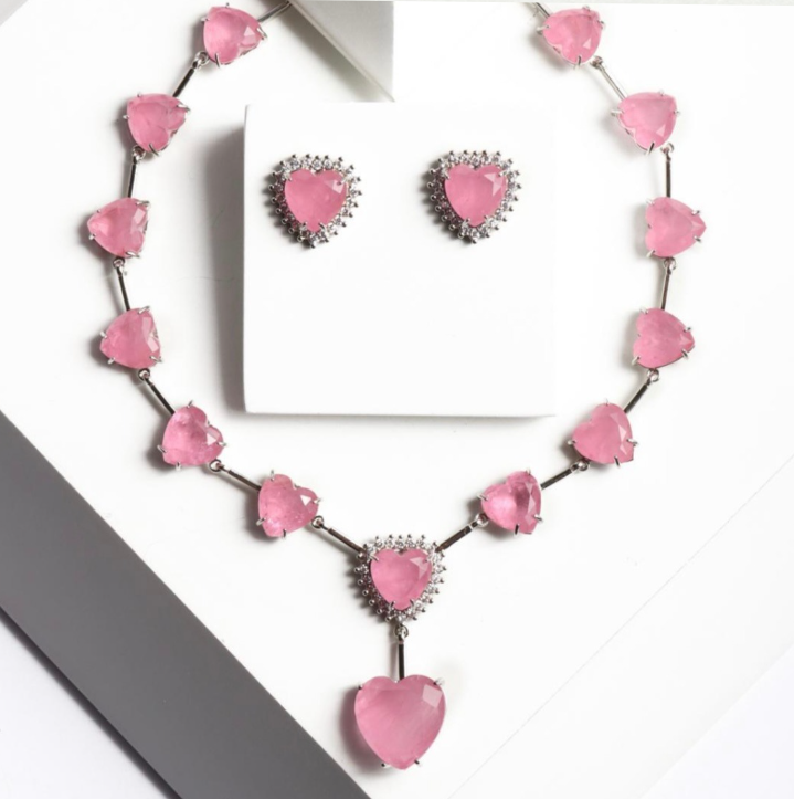 Conjunto Luxo Pink Ligth e Zircônias