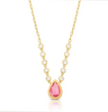 Colar Cristal Rosa com Zircônias