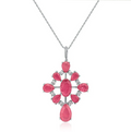 Colar Cristal Rosa com Zircônias