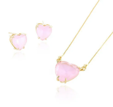 Conjunto Pink Ligth Fusion coração