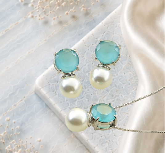 Conjunto Realeza Verde Marinho bolinha