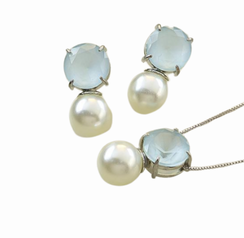 Conjunto Realeza Blue Ligth Fusion bolinha