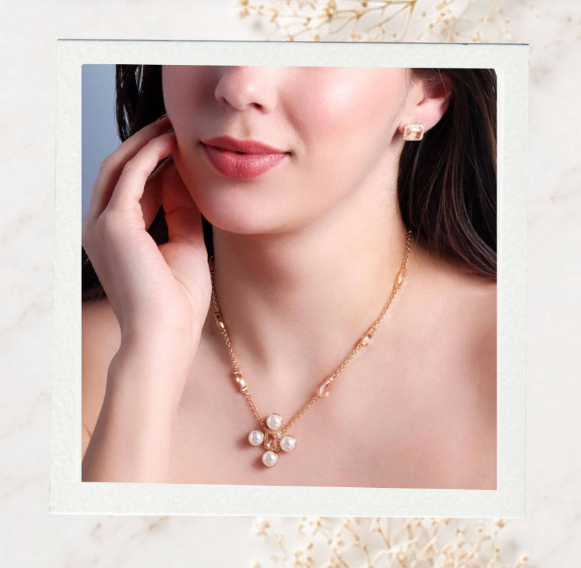 Conjunto Zircônias, Pérolas e Morganita