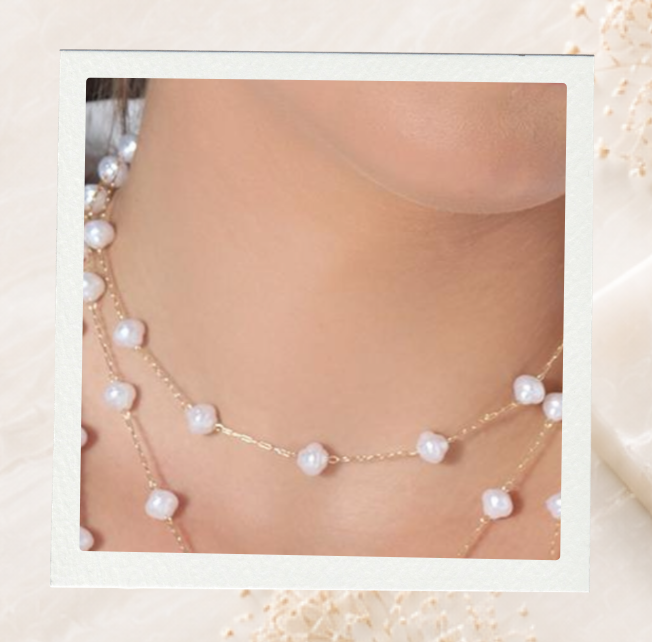Choker com Pérolas Rústica bolinha