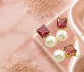 Conjunto Realeza Pérola Rubelita Cristal quadrada