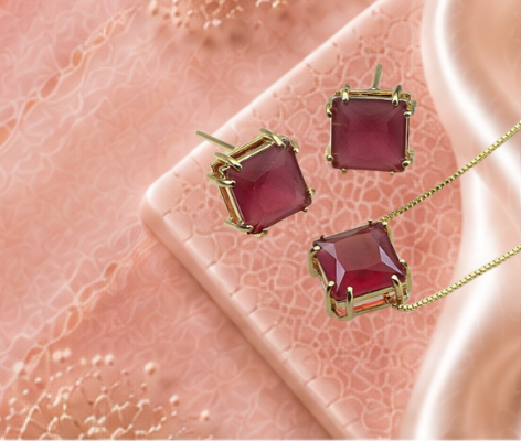 Conjunto Rubelita Cristal quadrada