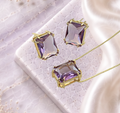 Conjunto Tanzanita Cristal retangular