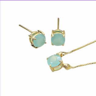 Conjunto Turmalina Azul Fusion bolinha