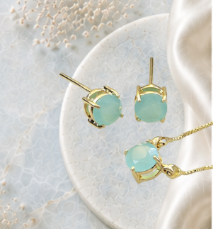 Conjunto Turmalina Azul Fusion bolinha